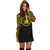 Samoa Women Hoodie Dress - Samoa Coat Of Arms Polynesian Gold Black - Polynesian Pride