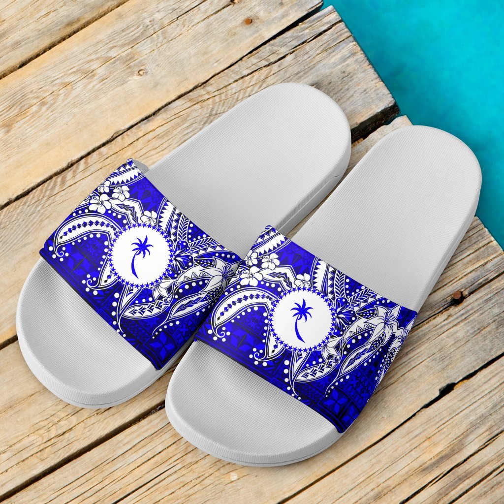 Chuuk Sandals - Tribal Jungle Pattern Blue White - Polynesian Pride