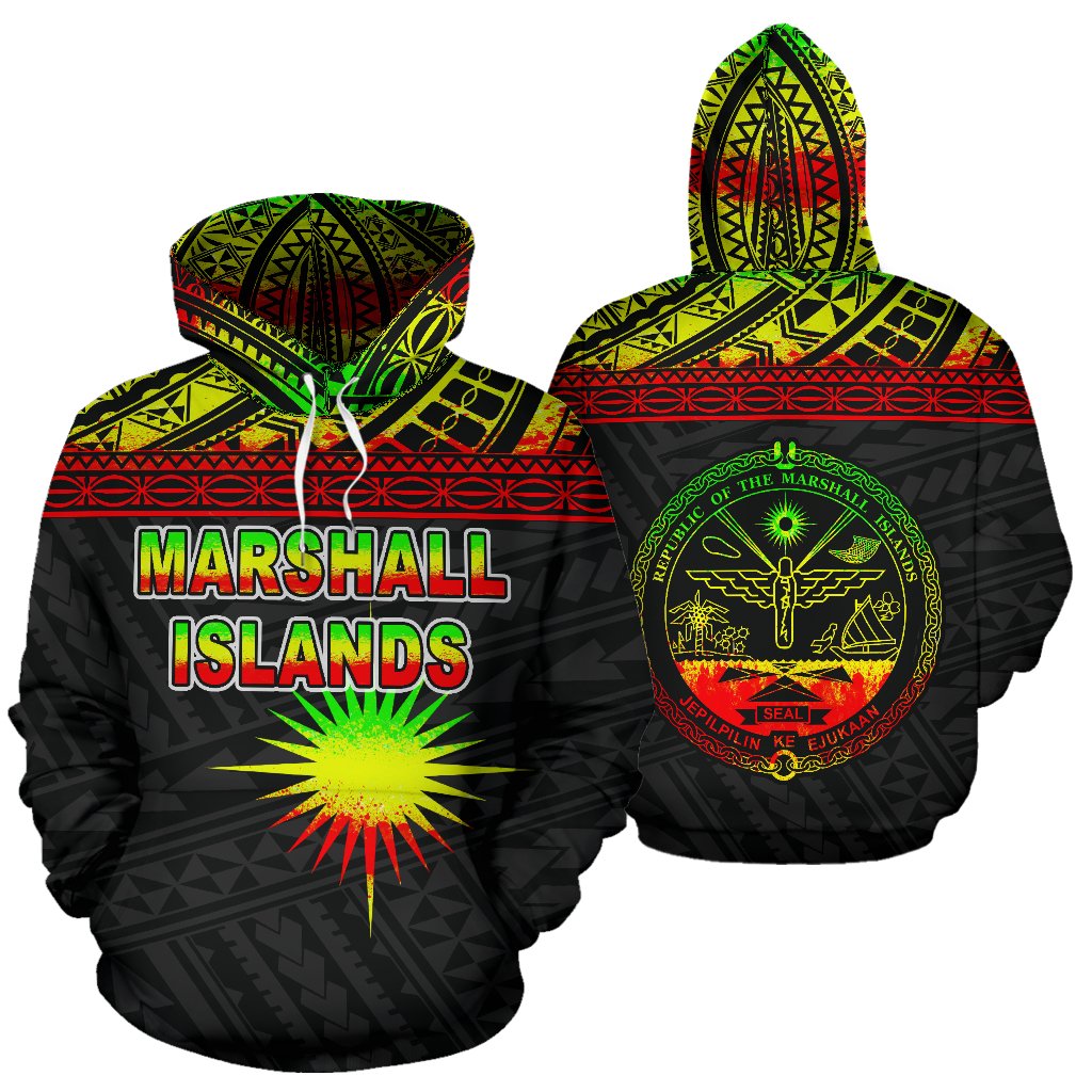 Marshall Islands Polynesian Hoodie Reggae Unisex Reggae - Polynesian Pride