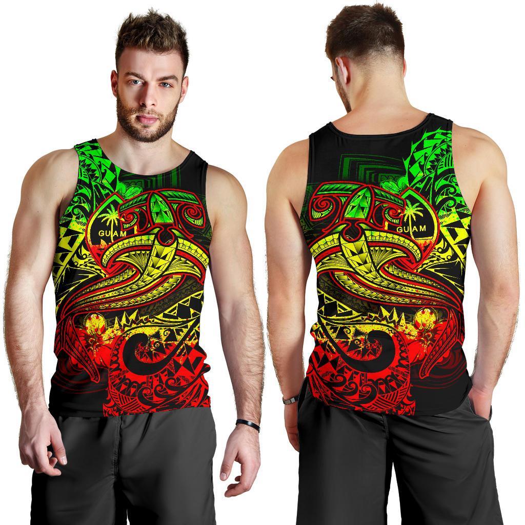 Guam Polynesian Men's Tank Top - Reggae Shark Polynesian Tattoo - Polynesian Pride