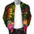 Fiji Polynesian Men's Bomber Jacket - Hibiscus and Banana Leaves - Polynesian Pride