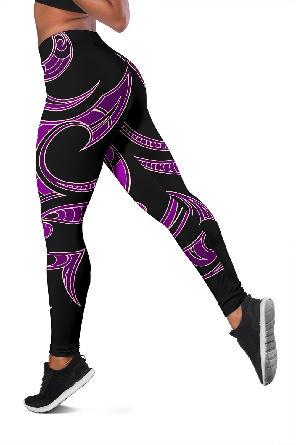 Hawaii Tribal Polynesian Women's Leggings - Purple - Juno Style - AH - Polynesian Pride
