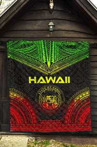 Hawaii Premium Quilt - Hawaii Seal Polynesian Chief Reggae Version - Polynesian Pride