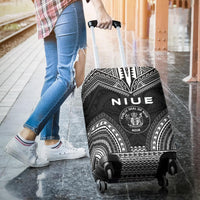 Niue Polynesian Chief Luggage Cover - Black Version - Polynesian Pride