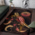 American Samoa Polynesian Area Rugs - Turtle With Blooming Hibiscus Gold - Polynesian Pride