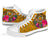 Hawaii High Top Shoes - Kanaka Maoli With Hibiscus On Polynesian Patterns (YELLOW) - Polynesian Pride