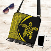 Hawaii Turtle Polynesian Crossbody Boho Handbag-Circle Style Yellow - Polynesian Pride