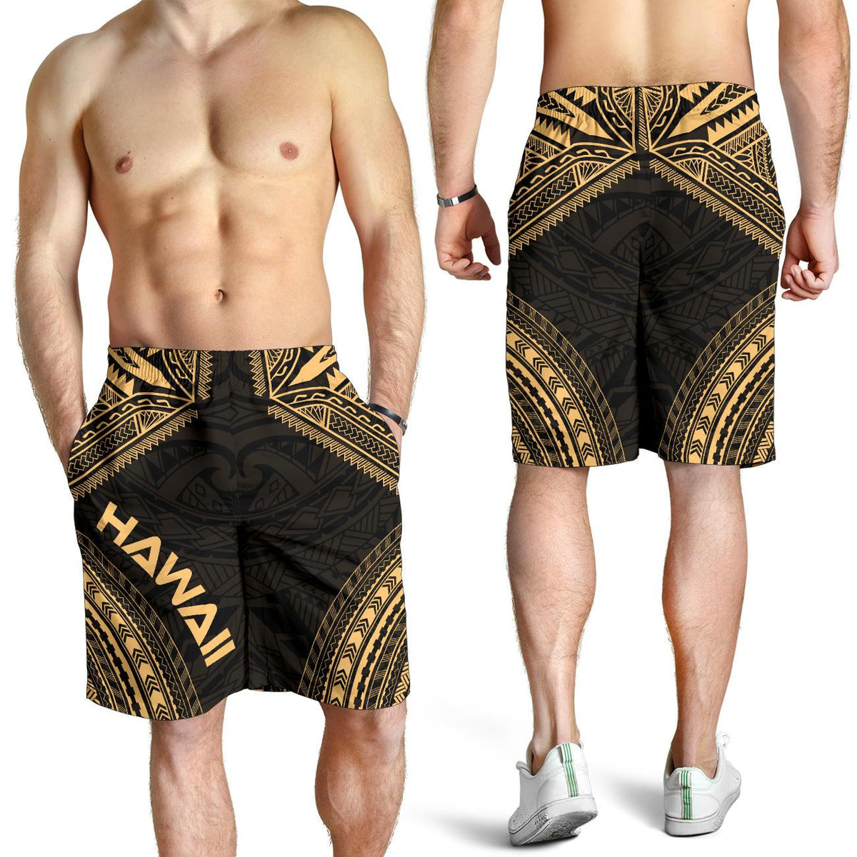 Hawaii Men's Shorts - Polynesian Chief Gold Version - Polynesian Pride