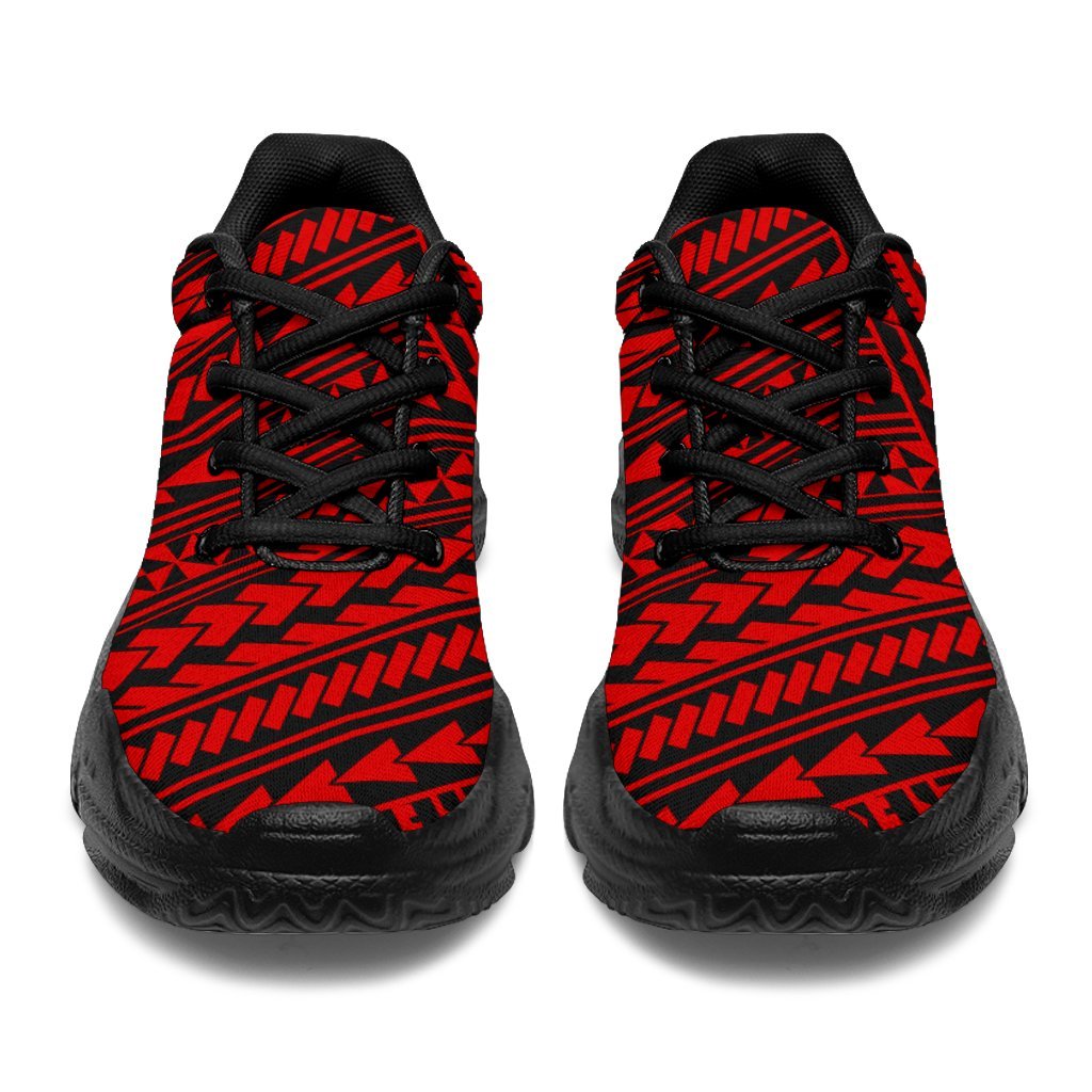 Polynesian Nation Red Chunky Sneakers - Polynesian Pride