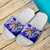 Fiji Coat of Arm Slide Sandals - Tribal Jungle Pattern Blue - Polynesian Pride