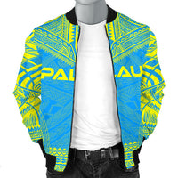 Palau Flag Polynesian Chief Men's Bomber Jacket - Polynesian Pride