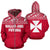 Wallis and Futuna Polynesian Zip up Hoodie Red Unisex Red - Polynesian Pride