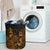 Vanuatu Laundry Basket - Polynesian Turtle Hibiscus Gold - Polynesian Pride