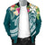 Wallis and Futuna Polynesian Men's Bomber Jacket - Summer Plumeria (Turquoise) - Polynesian Pride