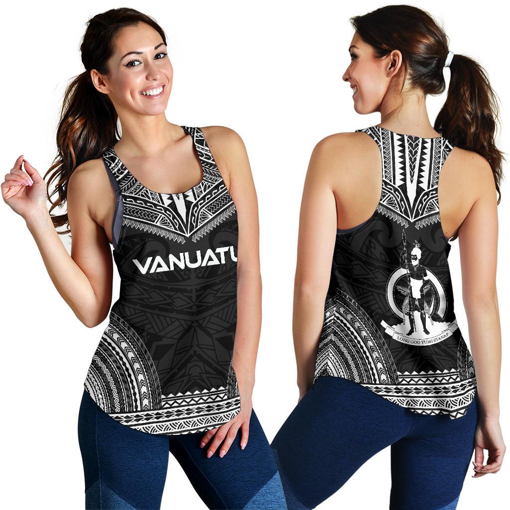 Vanuatu Women's Racerback Tank - Polynesian Chief Black Version - Polynesian Pride