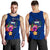 Samoa Polynesian Custom Personalised Men's Tank Top - Floral With Seal Blue - Polynesian Pride