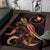 Yap Polynesian Area Rugs - Turtle With Blooming Hibiscus Gold - Polynesian Pride