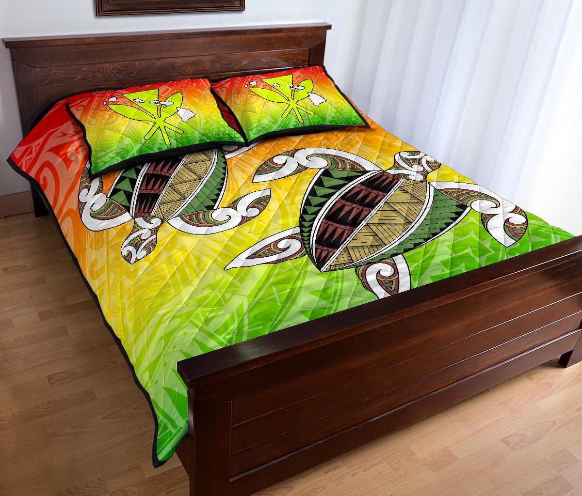 Hawaii Turtle Kanaka Maoli Quilt Bed Set - Polynesian Pride