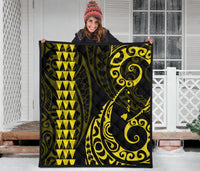 Hawaii Kakau Yellow Polynesian Premium Quilt - Polynesian Pride