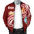 Guam Men's Bomber Jacket - Guam Seal Polynesian Patterns Plumeria (Red) - Polynesian Pride