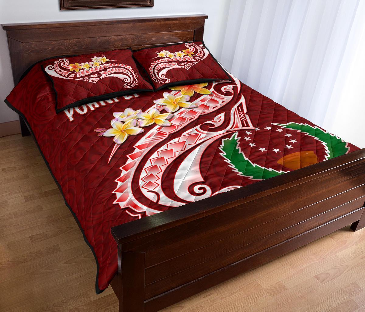 Pohnpei Quilt Bed Set - Pohnpei Seal Polynesian Patterns Plumeria - Polynesian Pride