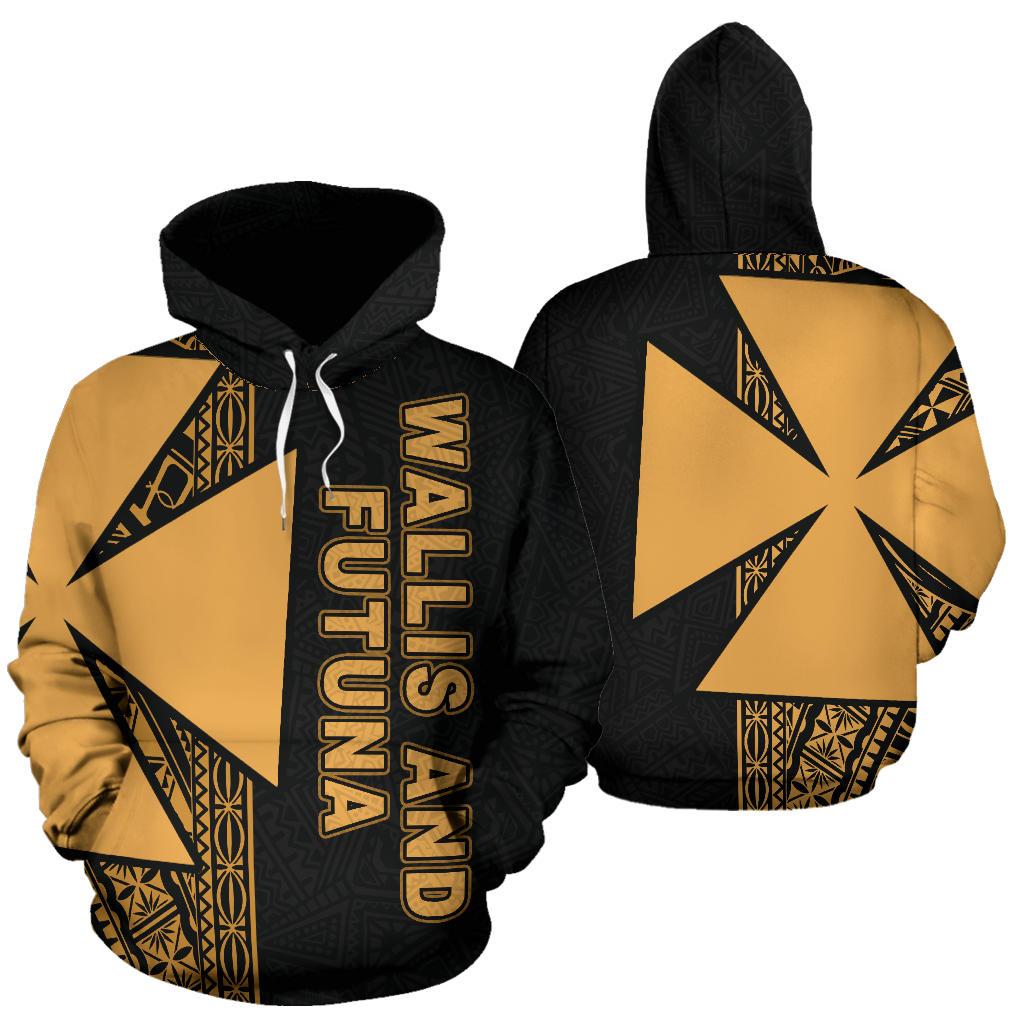 Wallis and Futuna Polynesian Hoodie Yellow Line Unisex Yellow - Polynesian Pride