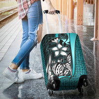 Pohnpei Micronesian Luggage Covers Turquoise - Turtle With Hook - Polynesian Pride