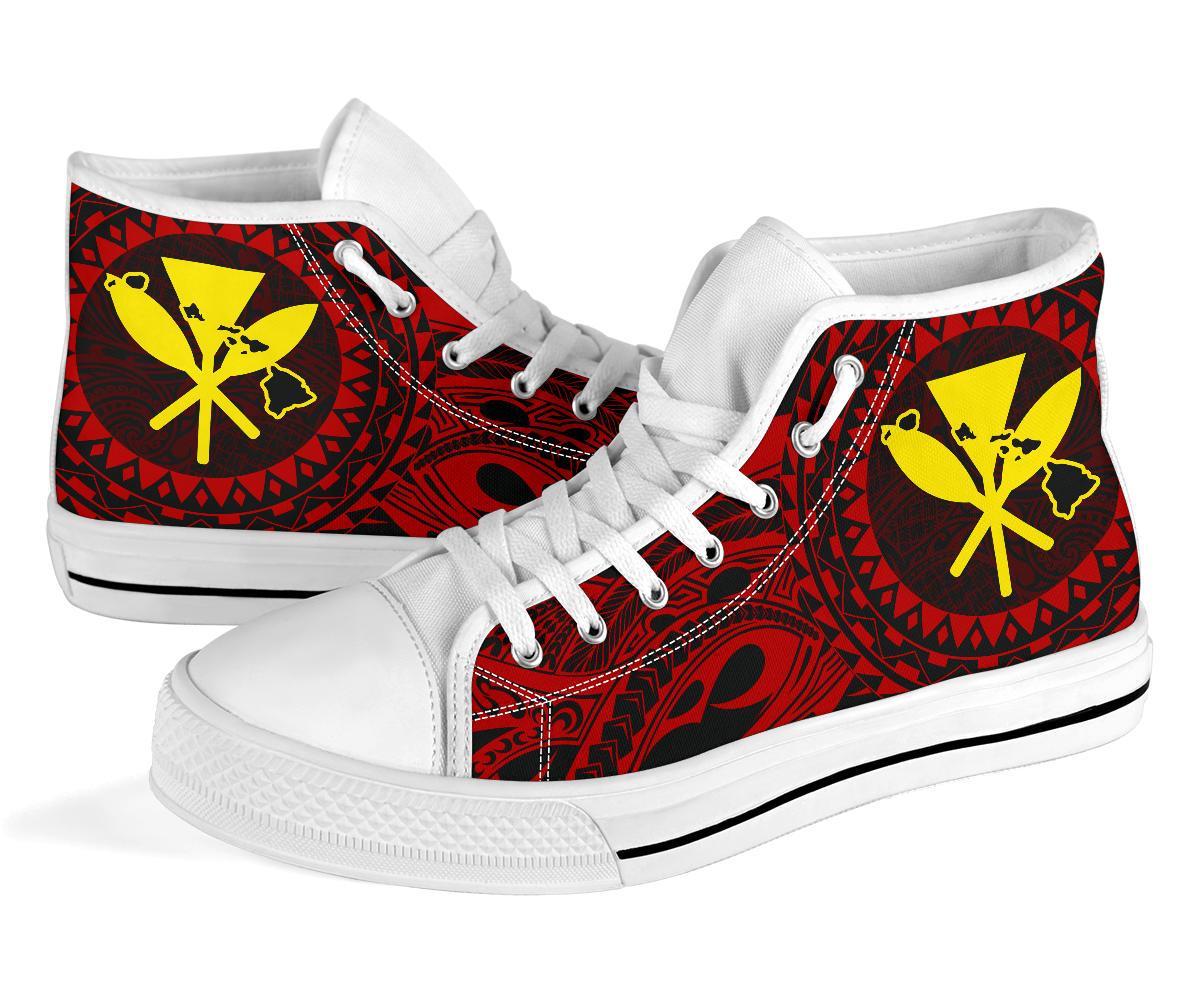 Hawaii Kanaka Map Polynesian High Top Shoes - TT Style - Polynesian Pride