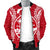 Guam Polynesian Men's Bomber Jacket Map Red White - Polynesian Pride