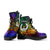 Pohnpei Leather Boots - Rainbow Polynesian Pattern - Polynesian Pride