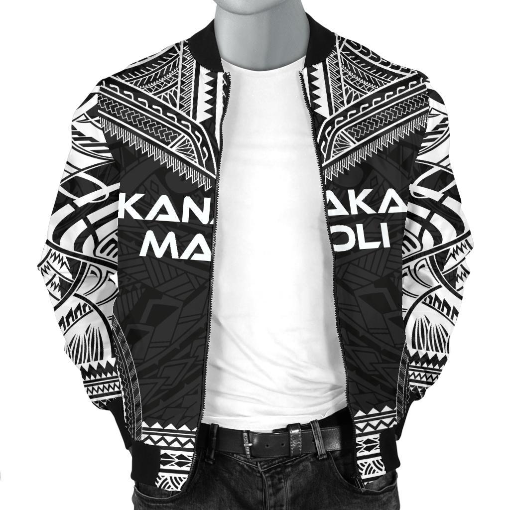 Kanaka Maoli Polynesian Chief Men's Bomber Jacket - Black Version - Polynesian Pride