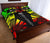 New Caledonia Quilt Bed Set - New Caledonia Coat Of Arms & Polynesian Reggae Tattoo Style - Polynesian Pride