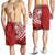 Polynesian American Samoa Men's Shorts - Summer Plumeria (Red) - Polynesian Pride