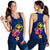 Hawaii Polynesian Women's Racerback Tank - Floral With Seal Blue Blue - Polynesian Pride