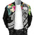 Polynesian Samoa Men's Bomber Jacket - Summer Plumeria (Black) - Polynesian Pride