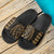 Hawaiian Polynesian Tribal Slide Sandals Gold Black - Polynesian Pride