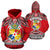 Tonga Polynesian All Over Hoodie Coat of Arms Unisex Red - Polynesian Pride