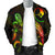 Yap Polynesian Men's Bomber Jacket - Turtle With Blooming Hibiscus Reggae - Polynesian Pride