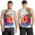 Tahiti Men's Tank Top Polynesian Hibiscus White Pattern White - Polynesian Pride