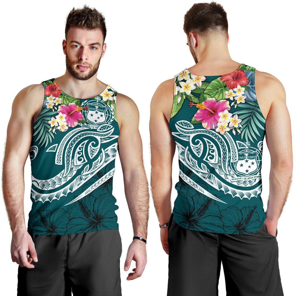 Samoa Polynesian Men's Tank Top - Summer Plumeria - Polynesian Pride