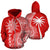 Nauru Polynesian Custom Zip up Hoodie Coconut Red White Unisex Red - Polynesian Pride