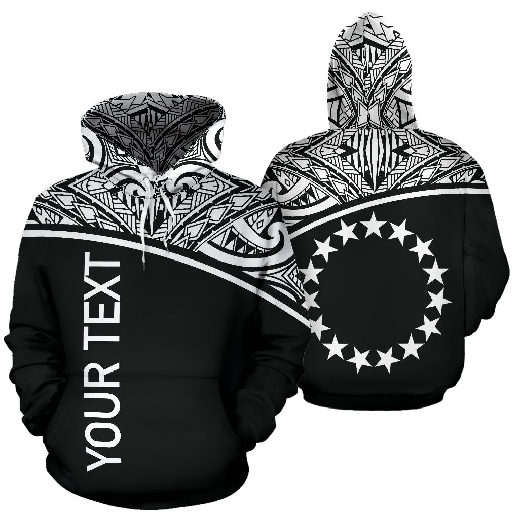 Cook Islands Polynesian Custom Hoodie Curve Black Unisex Black - Polynesian Pride