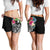 YAP Polynesian Women's Shorts - Summer Plumeria (Black) - Polynesian Pride