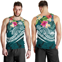 FSM Polynesian Men's Tank Top - Summer Plumeria (Turquoise) - Polynesian Pride