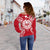 French Polynesia Polynesian Shoulder Sweater Map Red White - Polynesian Pride