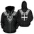 Fiji All Over Zip up Hoodie White Sailor Style Unisex Black - Polynesian Pride