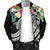 Tonga Polynesian Men's Bomber Jacket - Summer Plumeria (Black) - Polynesian Pride