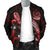 Vanuatu Polynesian Men's Bomber Jacket - Turtle With Blooming Hibiscus Red - Polynesian Pride