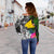 Tokelau Off Shoulder Sweater - Turtle Plumeria Banana Leaf - Polynesian Pride