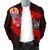 Tahiti Men's Bomber Jacket - Polynesian Hook And Hibiscus (Red) - Polynesian Pride